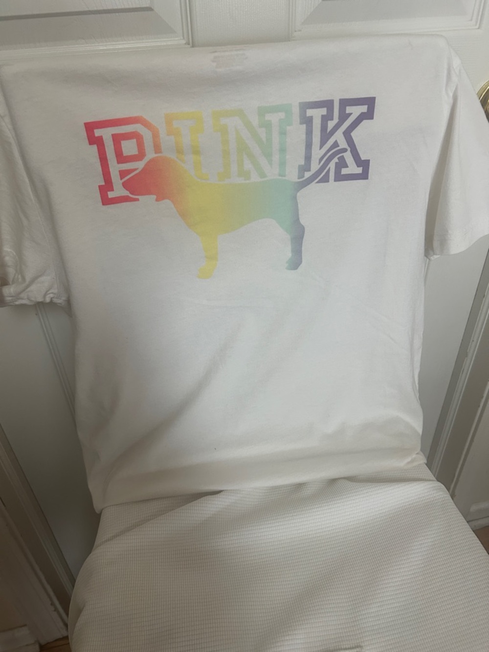 PINK Victoria's Secret White Pocket Logo Tee